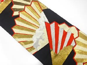 アンティーク　扇に雲・小花模様織り出し袋帯(材料)